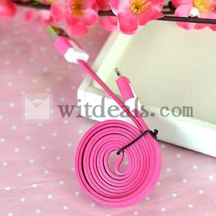 iPhone5対応8ピンケーブル　iPadミニ対応　1m　カラーケーブル　ローズレッド