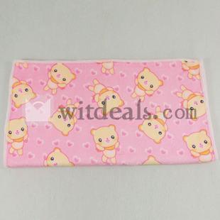 吸水性良いタオル　フェイスタオル　可愛いピンク熊ちゃん