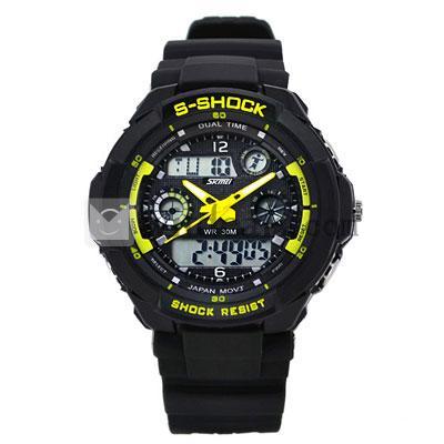 LED腕時計　腕時計 デジタル　デジタル腕時計　デジタルウォッチ　スポーツ　防水　アウトドア　イエロー