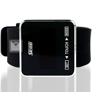 デジタル腕時計　LED腕時計 タッチパネル腕時計 タッチパネル付き タッチ腕時計　防水　レディース　メンズ　ブラック