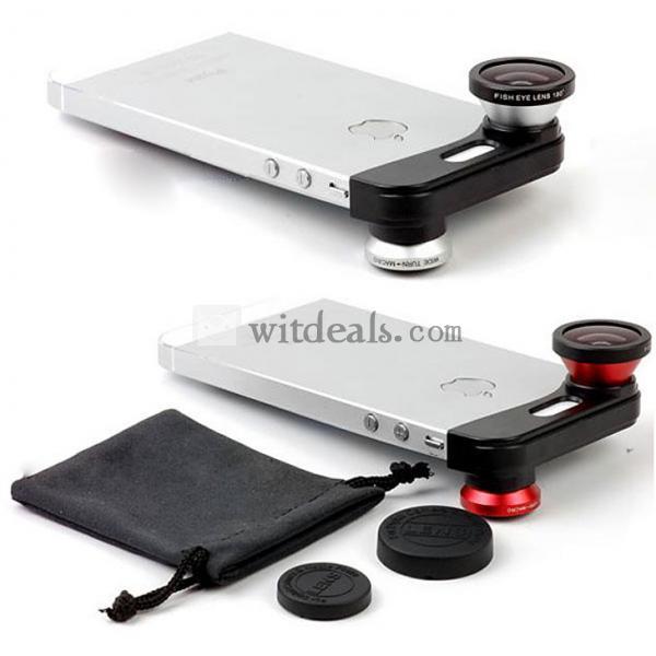 iPhone5用レンズキット　レンズforiPhone5　魚眼レンズ、広角レンズ、マクロレンズ　3in1　シルバー