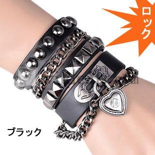 男女兼用リストバンド　レザー　17cm/18.5cm/20cm調整可能ブレスレット　ブラックペア