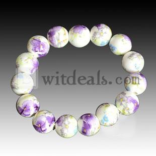 パワーストーン ブレスレット　セラミックアクセサリー　パワーストーン　手作り　パープル