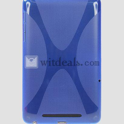 Google Nexus7保護ケース 滑り止めケースNexus7透明ケース／カバー 透明ブルー