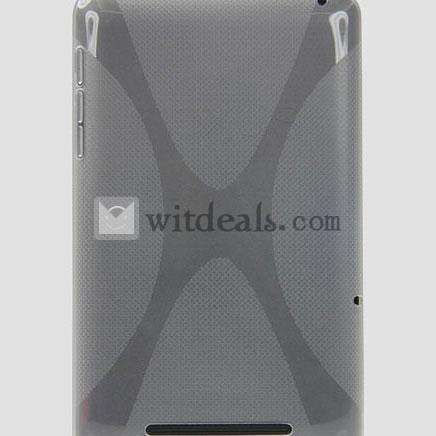 Nexus7対応ケース／カバー 防振Nexus7カバー 透明グレー