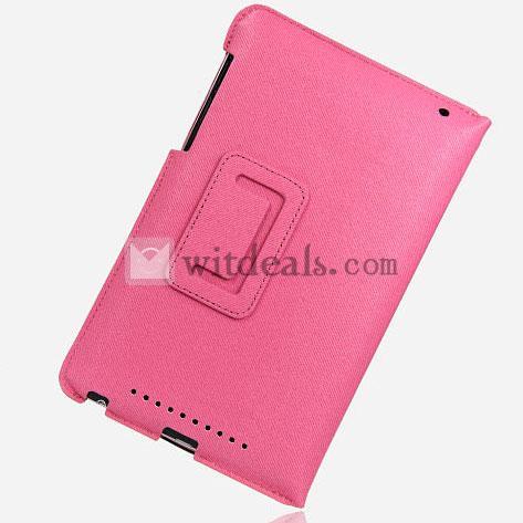 Nexus 7専用ケース 保護カバー 折りたたみ可能 OTGケーブル／液晶保護フィルム／タッチペンおまけ　ピンク
