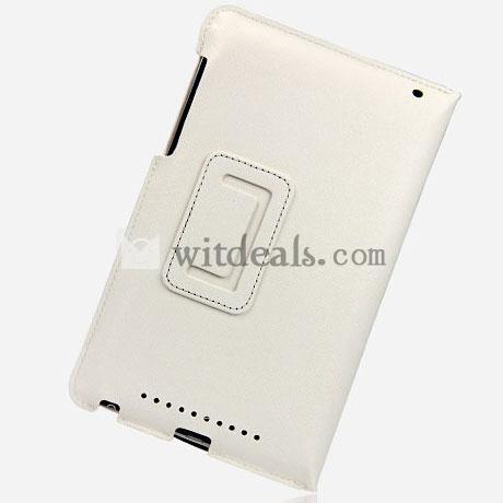 Nexus 7用ケース スリープ機能付き折りたたみケース／カバー OTGケーブル／タッチペン／保護シートおまけ ホワイト　