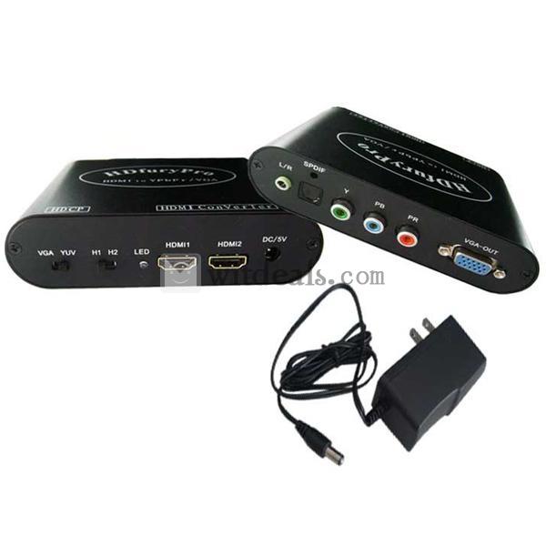 HDMIからVGA/YPBRへコンバータ／HDMI分配器 HD668 HDMI－VGA変換器