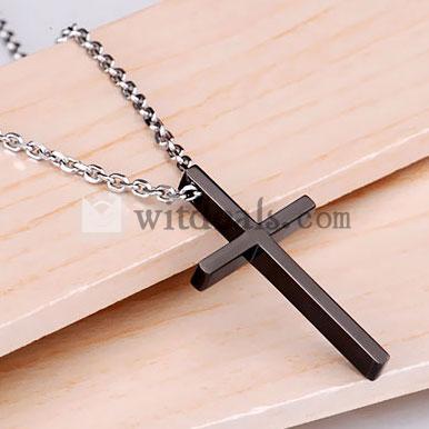十字架ネックレス ペア （メンズ）　クロスネックレス　カップルネックレス　メンズネックレス　ペアネックレス　ペアアクセサリー　ブラック