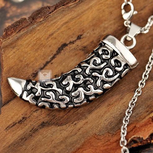 ステンレス ネックレス ペア （メンズ）　ペアネックレス　牛の角の形　カップルネックレス　メンズネックレス　ペアアクセサリー　プレゼント