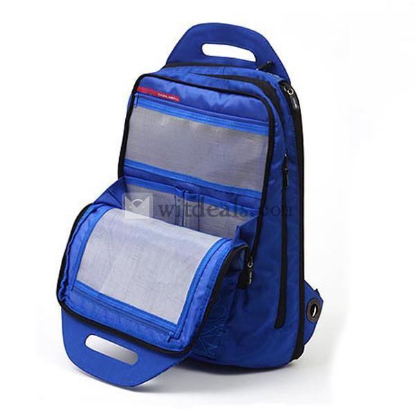 デイパック　シンプルリュックサック　ノートパソコンバッグ　ナイロン　15.6インチパソコン対応　ブルー