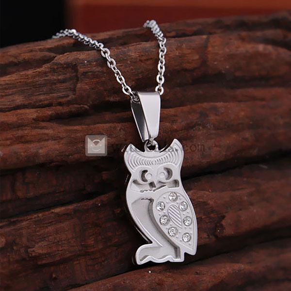フクロウネックレス ペア （レディース）　ペアネックレス　カップルネックレス　ペンダント　メンズネックレス　ホワイト