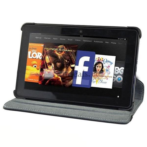 高品質PU皮　Amazon　Kindle Fire HD用　スリムカバー／ケース　ブラック