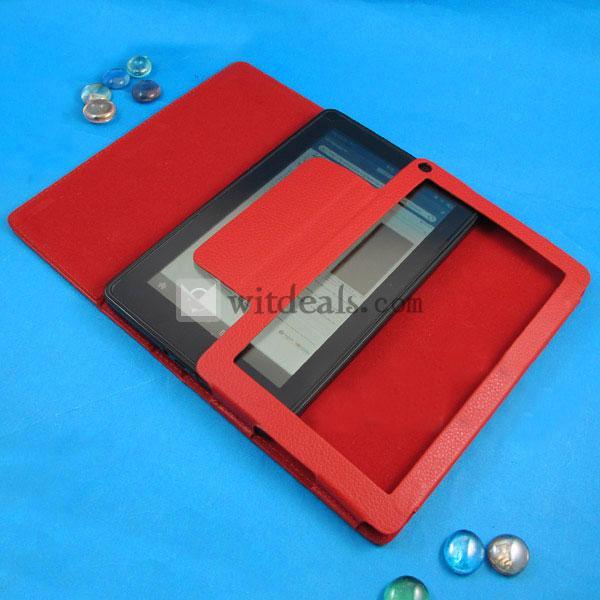 Amazon アマゾンKindle Fireタブレット専用レザーケース／保護ケース　左右開きタイプ　レッド