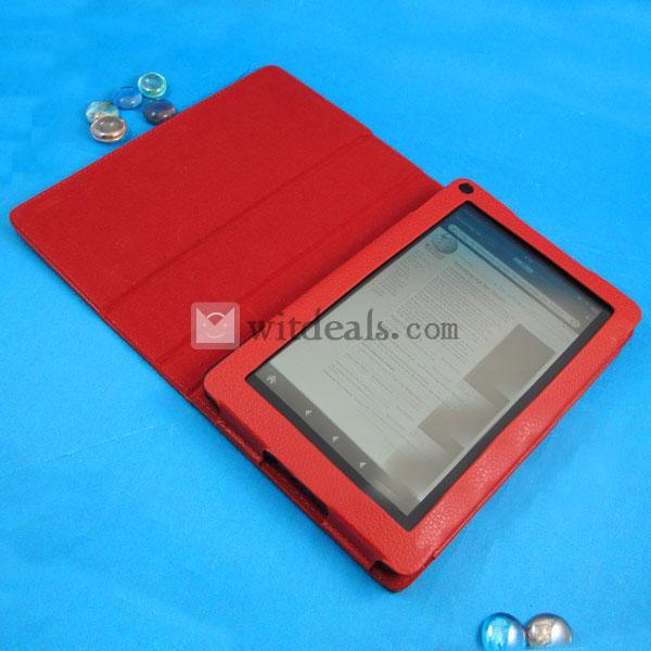 Amazon アマゾンKindle Fireタブレット専用レザーケース／保護ケース　左右開きタイプ　レッド