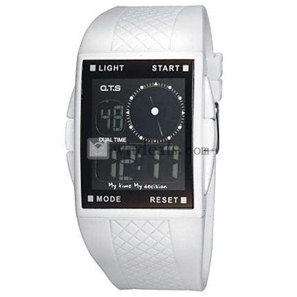電子腕時計　LED腕時計　　デジタル腕時計　腕時計 デジタル デジタルウォッチ 　防水　スポーツ　メンズ　【ブラック+ホワイト】【S：小さなサイズ】