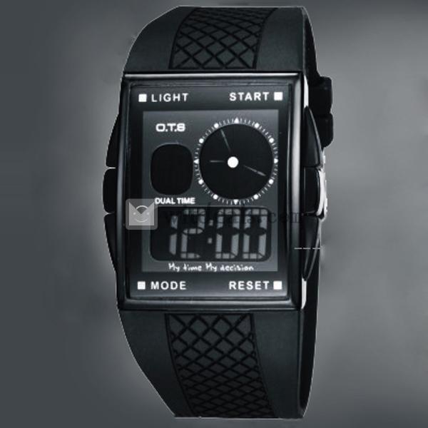 スポーツ　腕時計 デジタル 電子腕時計　デジタル腕時計　LED腕時計　デジタルウォッチ 　防水　メンズ　【ブラック】【S：小さなサイズ】