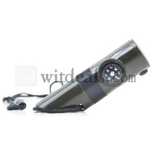 多機能ホイッスル（ホイッスル/呼子笛 羅針盤 温度計 虫眼鏡 反射鏡 LED懐中電灯 密封倉）