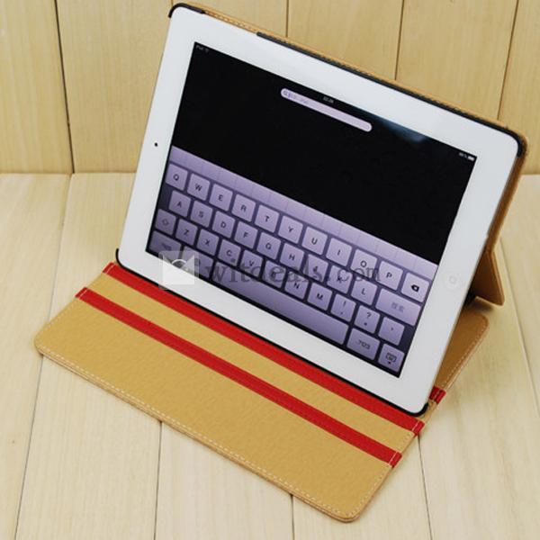 iPad4保護ケース／レザーカバー　アップル　欧米風　金色