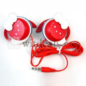 iPhone5対応イヤホンiPhone4S/iPad対応 3.5mmイヤホンジャック汎用耳掛け式ヘッドホン 可愛い多色選択可能
