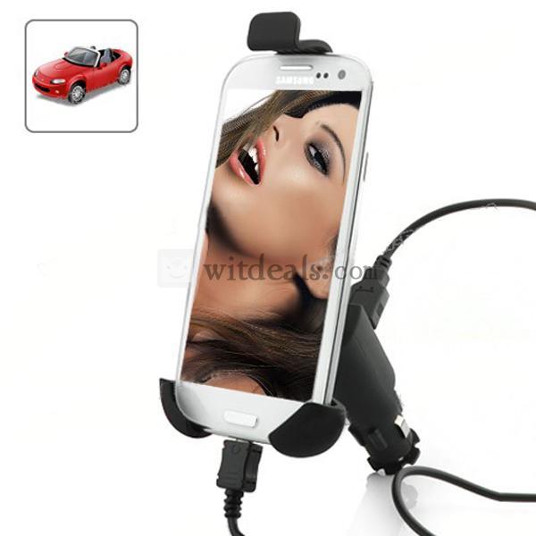 スマートフォン対応カーチャージャー 車載スマホン用スタンド シガーライト 360度回転可能