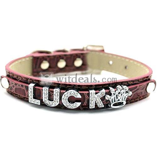 犬猫兼用ペット首輪/カラー 革 レザー お洒落　ブラック、ピンク、コーヒー色など　L、XL、S、Mサイズ