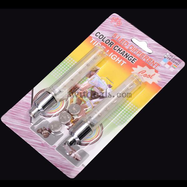 自転車5LED7色車輪用ライト／タイヤライト／バルブライト　セット