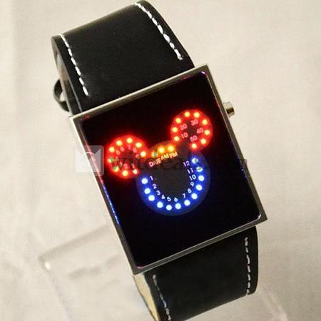 LEDカラーライトウオッチ 創意ミッキー腕時計 電子時計