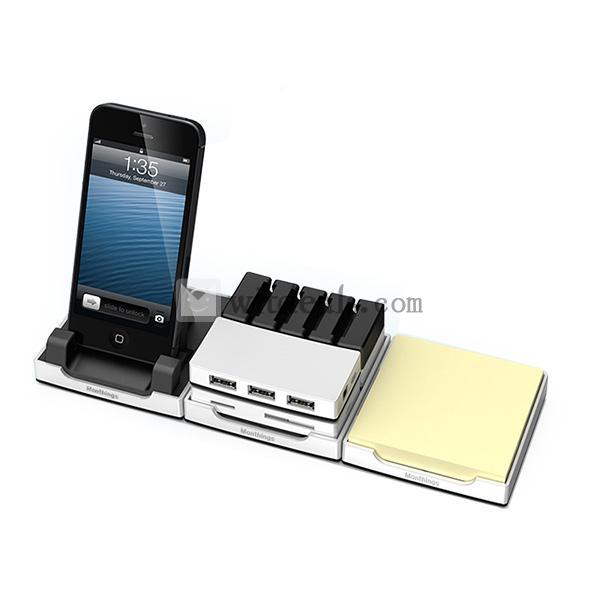 iPhone5/4Sスマホスタンド iPhone5対応ベース カードリーダー ケーブルウェイトホルダー USB HUB