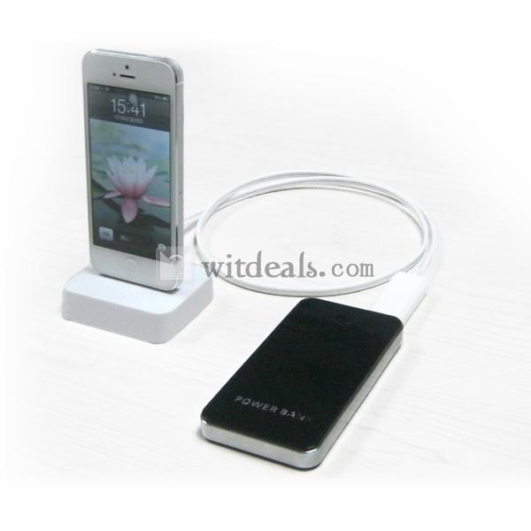 iPhone5用多機能充電器 3in1スタンド充電器/クレードル ホワイト/ブラック