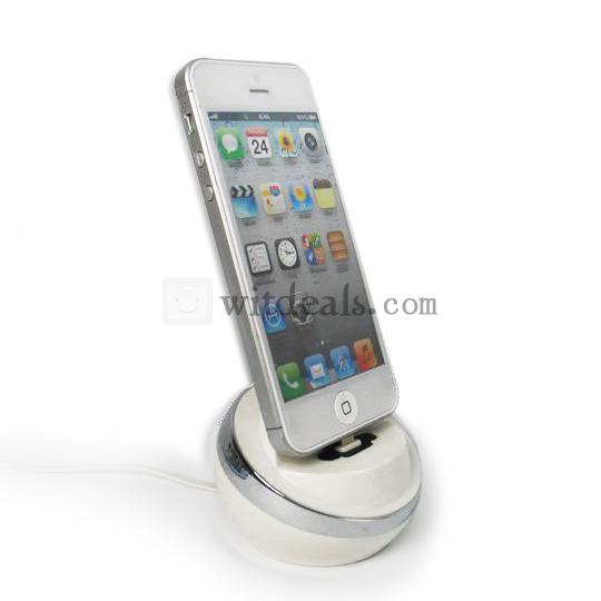 iPhone5対応スタンド充電器 iPhone5用クレードル 丸型 可愛い