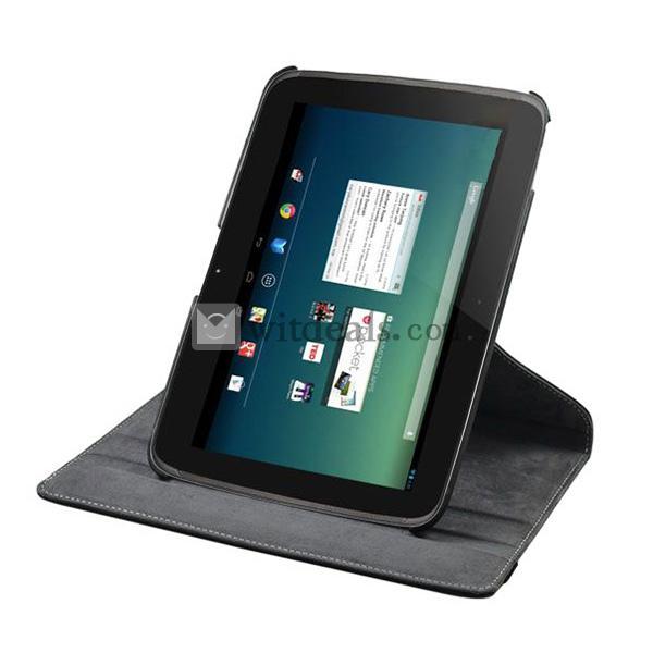 Google Nexus 10レザーケース 10インチNexus 10用カバー 360度回転可能 ブラック