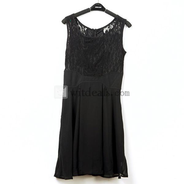 タイトワンピース フレアワンピース着痩せ レディース 大人ワンピ パーティードレス　刺繍ワンピース レースワンピ フォーマルドレス ノースリーブ ブラック