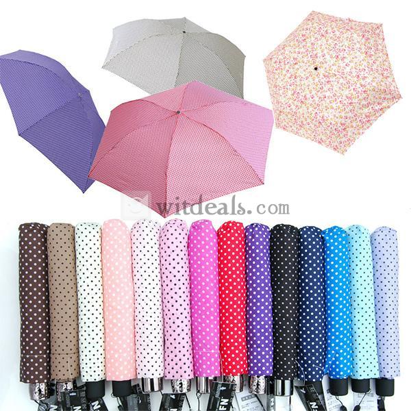超ミニ軽量 紫外線 UVカット日傘 晴れ雨兼用傘 三つ折り畳み 全16色