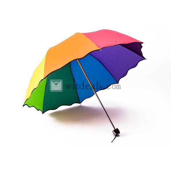 女性用軽量長傘 丈夫 夏用晴雨兼用傘 日傘 雨傘 七彩の虹
