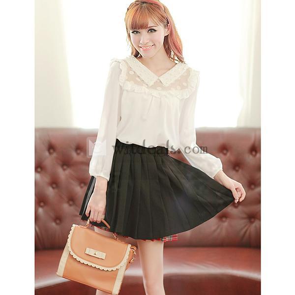 九分袖レースシフォンブラウス 女性 レディースシャツ レース ブラウス シャツ ファッション かわいい　