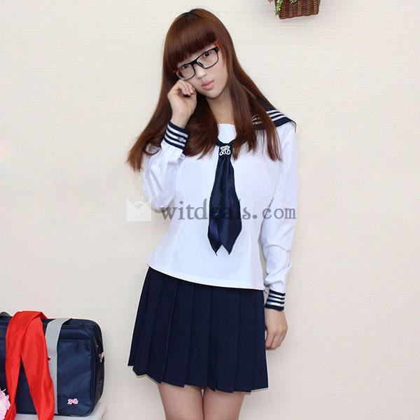 コスプレセーラー服 高校 セーラー 衣装 制服 女の子 カワイイ制服 学生服　コスチューム 仮装 長袖 セーラーブラウス