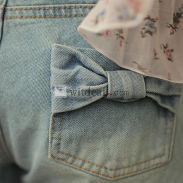 カジュアル デニムパンツ ショート 短パン レース デニム ジーンズ 可愛い ショートパンツ 刺繍