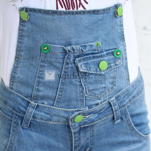 つりズボン オーバーオール つなぎ サスペンダー ジーンズ レディース レギパン デニンス スキニー ジーパン 七分丈