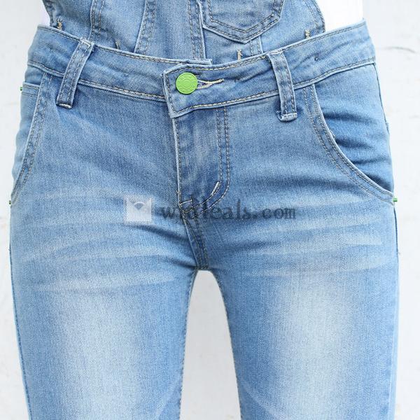 つりズボン オーバーオール つなぎ サスペンダー ジーンズ レディース レギパン デニンス スキニー ジーパン 七分丈