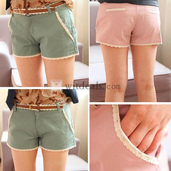 ショートパンツ レディース 半ズボン 短パン 綿 レースパンツ ボトムス