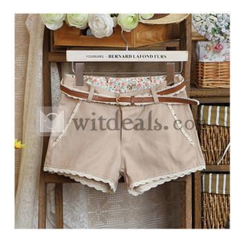 ショートパンツ レディース 半ズボン 短パン 綿 レースパンツ ボトムス