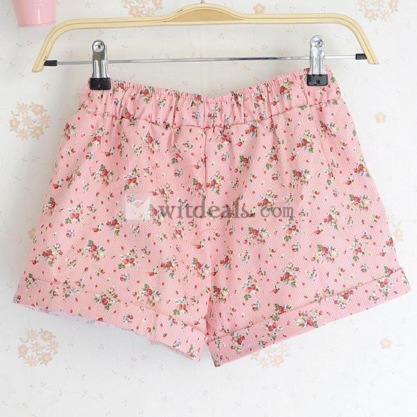 花柄ショートパンツ　ショート丈 夏物 短パン 柄パンツ ホットパンツ バンダナ　レディース　かわいい　ポケット