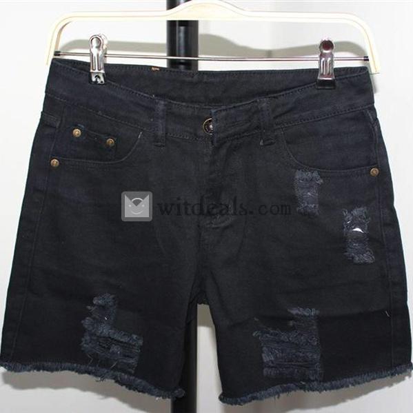 レディース　デニム　ショートパンツ ダメージ 短パン ハーフパンツ　着痩せ 五分丈