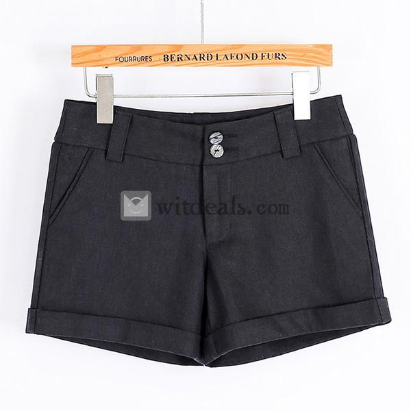 シンプルショートパンツ　レディース　通勤　ポケット　ハーフパンツ　