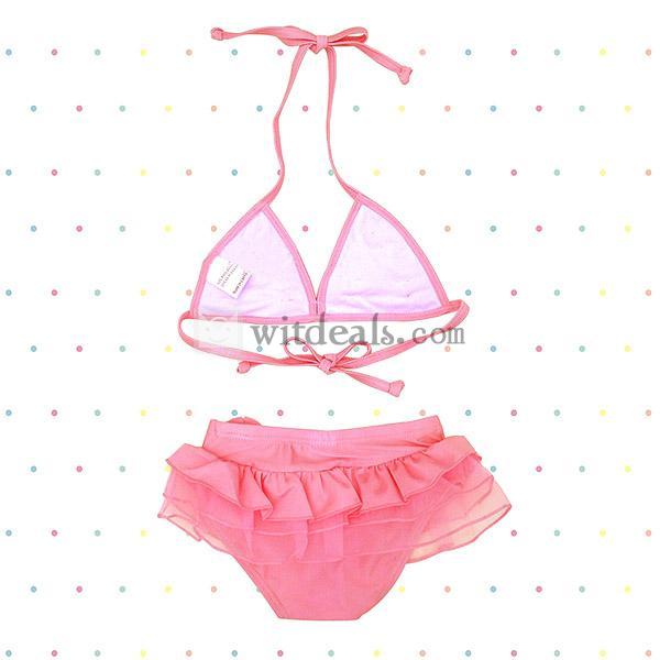 女の子 ビキニ キッズ 子供水着 カワイイピンクワンピース水着 連体と分体 キャップ付き