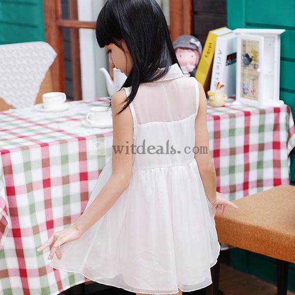 子供服 女の子 ワンピース シフォンワンピ ノースリーブワンピース シンプル ジュニア キッズ