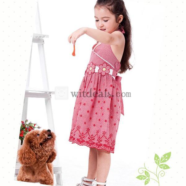 ワンピース 子供服 チェック ワンピース 女の子 花 夏 キッズ服 お姫様 ドレス