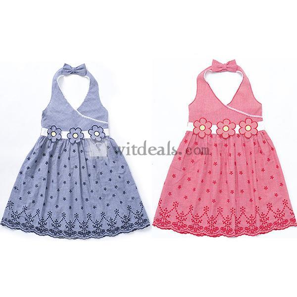 ワンピース 子供服 チェック ワンピース 女の子 花 夏 キッズ服 お姫様 ドレス