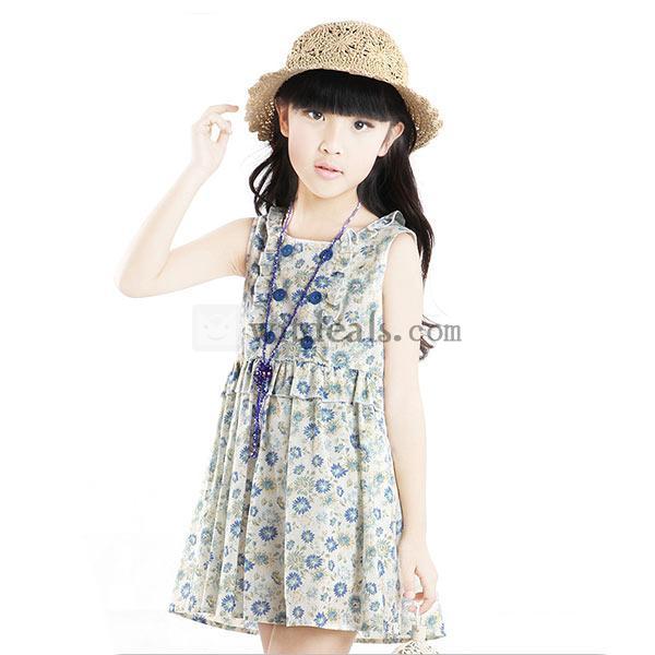 子供ドレス 子どもドレス 花柄 ワンピース 綿ワンピース 夏ワンピ 女の子 シンプル